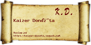 Kaizer Donáta névjegykártya